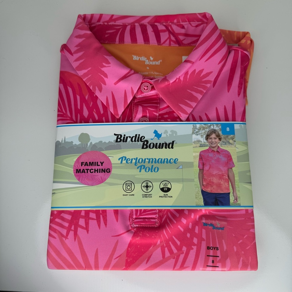 Birdies Tropical Pink Performance Polo